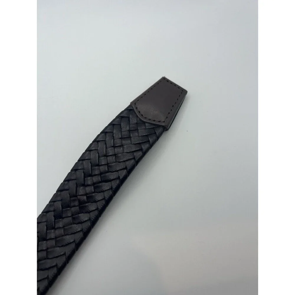 Wrangler Woven Leather‎ Belt Dark Brown Mens Adjustable 38